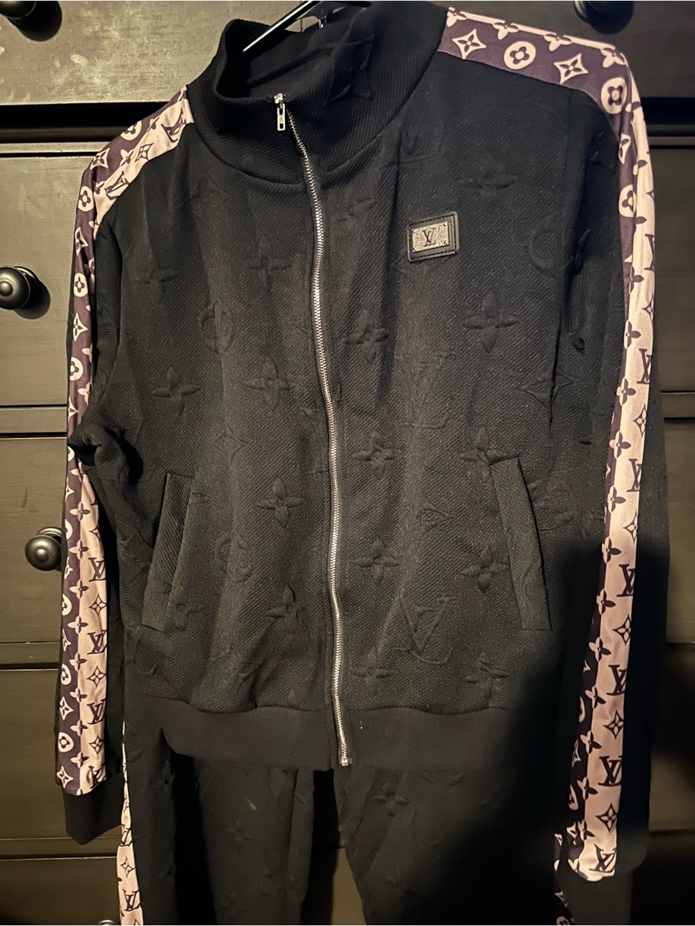 Black Monogram Track Jacket & Pants with Logo Tape - Picture 2 of 8